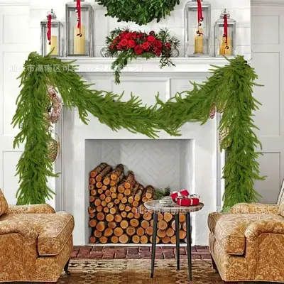 Yapay rattan Norfolk çamı duvar dekoru, Noel süsü