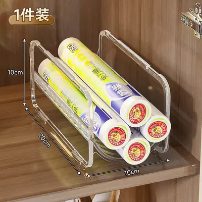 Plastic wrap storage box, transparent, kitchen organizer