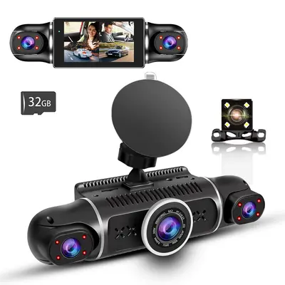 4-Channel 1080P HD Dash Cam with Phone Connectivity and 24H Parking Monitoring
