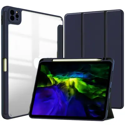 Protective Case for iPad 11, 10.2 Inch with Pen Slot, Acrylic Painted Leather Cover - 12