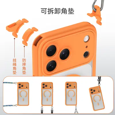 Abnehmbare Magnethülle mit Trageschlaufe für iPhone 18 Pro Max, MagSafe-Hardcase