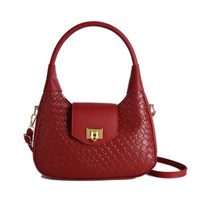 Women's Large Woven Pattern Casual Handbag - 10
