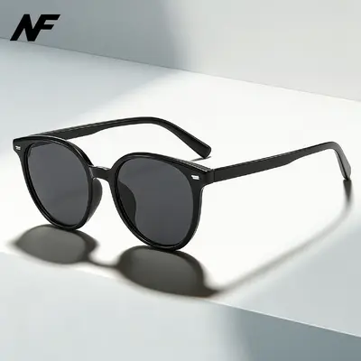 Round Frame Unisex Sunglasses, Small Face-Slimming Style, UV-Protection - 1