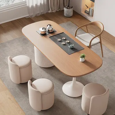 Massivholz-Teetisch mit Stuhl-Set für kleine Wohnungen und Balkone