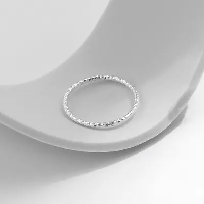 MODIAN S925 sterling silver flower ring, thin