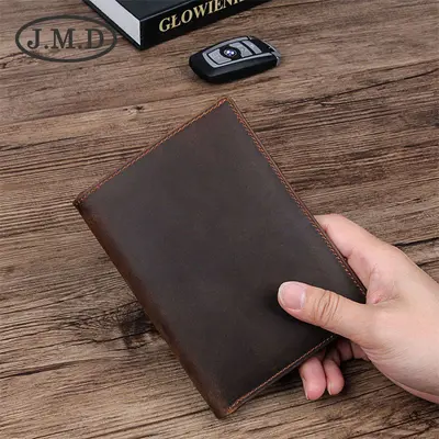 Deri Pasaport Çantası Retro Çok Kartlı RFID Koruması - 7