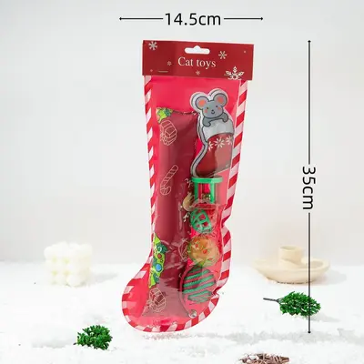 Noel Temalı Kedi Oyuncak Seti, Etkileşimli Kedi Oltası ile Birlikte - 3