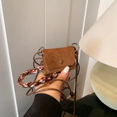 Vintage Frosted Mini Crossbody Bag 2025 Fall Daily Design Compact Versatile Top Handle Small Square Bag - 12