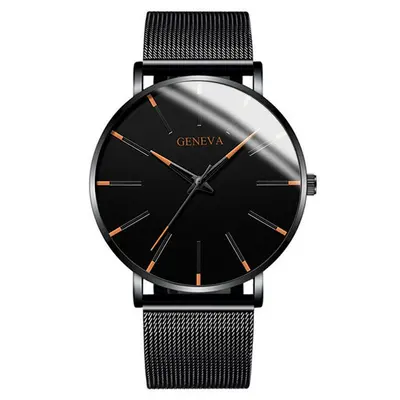 Quartz men's watch, alloy mesh band, business style - 9