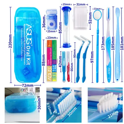 Orthodontic care kit: brush, floss, wax, mirror - 4
