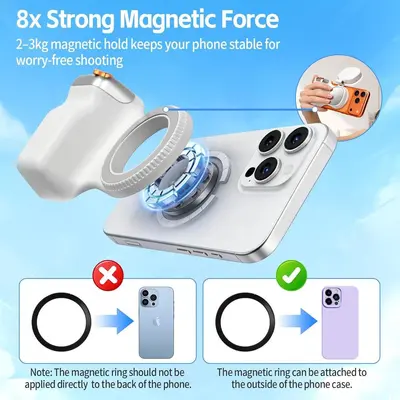 Magnetic Phone Photography Stand with Bluetooth Remote and Anti-Shake - 4
