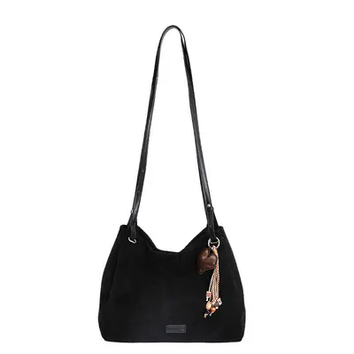 Women's Large Capacity Suede-Look Underarm Tote Bag - 6