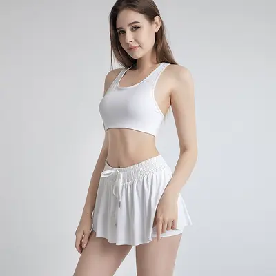 Amazon 2'si 1 arada şort yoga kıyafeti koşu fitness spor tenis kısa etek pantolon büyük beden spor şort kadın sınır ötesi