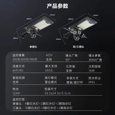 Pyramid Solar Street Light Camera, Remote Outdoor Surveillance - 3