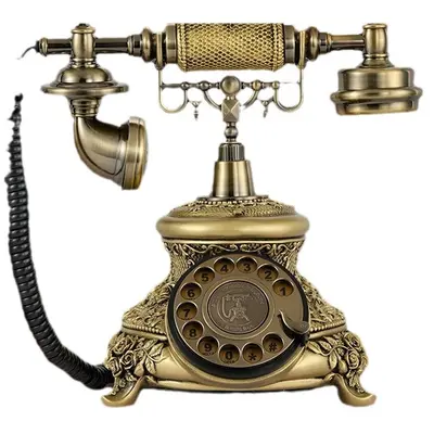 Döner Kadranlı Retro Telefon Avrupa Tarzı Antika Görünümlü - 6