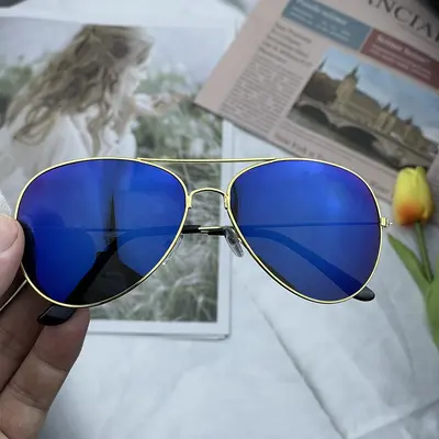 Classic Aviator Reflective Film Frog Mirror Retro Colored Sunglasses Versatile Fashion Sunglasses Manufacturer Wholesale - 11