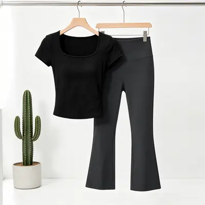 Mikro Flare Kadın Yoga Pantolonu İnce Model 7/8 Boy - 12