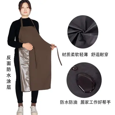 Summer Thin Waterproof Oil-Proof Fabric Apron for Waiters and Kitchen Work