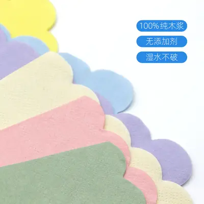 Dyed Pure Wood Pulp Fan-Fold Lace Edge Napkins