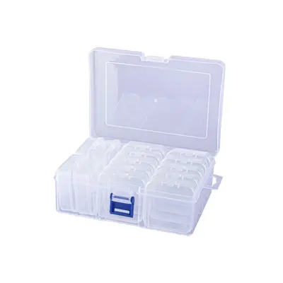 Transparente Kunststoff-Aufbewahrungsboxen Set, quadratisch, Schreibtisch-Organizer