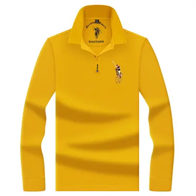 Herren-Langarm-Poloshirt aus 100% Baumwolle, bestickt - 7