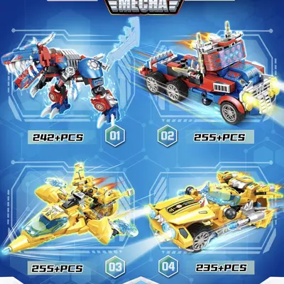 Lego Uyumlu Birleştirilebilir Yapı Taşı Transformer Mekanik Robot Küçük Parçalı Montaj Modeli Erkek Çocuk Eğitici Oyuncak Toptan