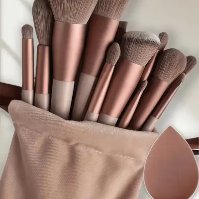 13-Piece Makeup Brush Set, Soft Bristles, with Brush Bag - 10