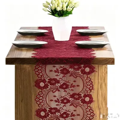 Amazon Best-Selling Lace Table Runner White Theme Wedding Home Decor Table Runner 36*300 table runner