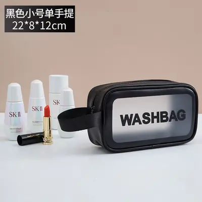 PVC Kosmetiktasche mit Matteffekt, einfache große Toilettentasche, PU wasserdichte tragbare Toilettentasche, tragbare Reise-Aufbewahrungstasche - 7