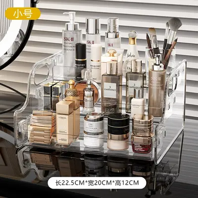 Acrylic cosmetic storage box tiered transparent - 6