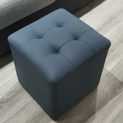 Yuvarlak deri puf, ev tipi ayakkabı değiştirme tabureşi - 10