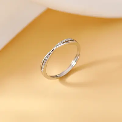 925 silver flat ring women, matte surface, minimalist