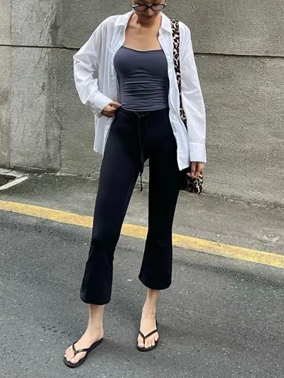 拿铁女孩凉感运动紧身裸瑜伽裤户外健身八分烟管裤弹力裤修身显瘦