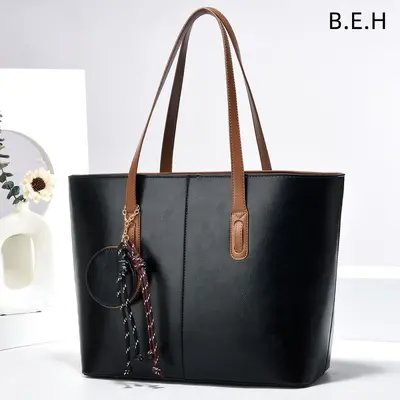 Large Capacity Women's Tote Bag with Accessory Pouch - 5