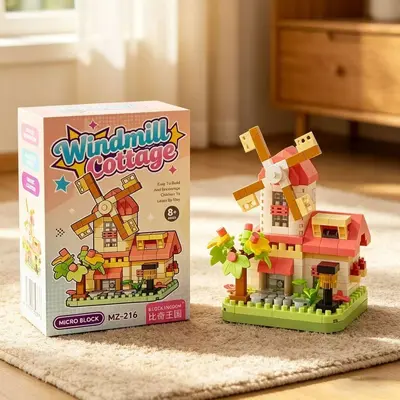 Windmill house building blocks assembly DIY - 11