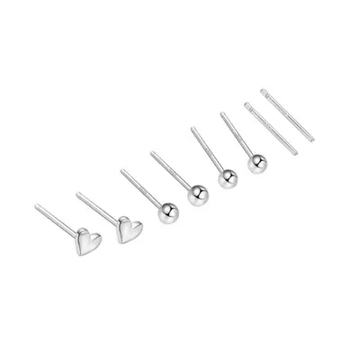 kadınlar için s999 ayar gümüş küpeler, basit küpeler, küçük yıldız ay ormanı kulak çubukları, kulak deliği koruması, anti-blokaj gümüş küpeler - 6