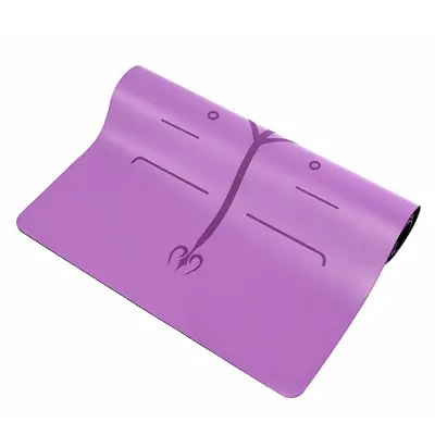 PU Rubber Yoga Mat, Natural Rubber, Non-Slip with Alignment Lines - 6