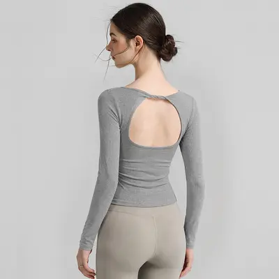 2026 Autumn Long Sleeve Open-Back Yoga and Pilates Wear - 7