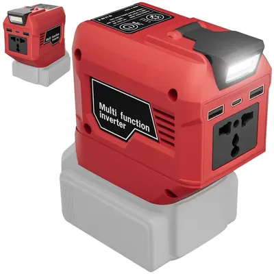 250W Araç Tipi İnvertör, Milwaukee, DeWalt, Makita 18V-20V Pil Uyumlu, 110V/220V - 11