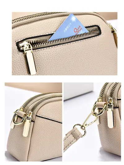 Cross-border Shoulder Bag Women's New Fashion Mini Small Bag Dual-layer Zipper Mom Phone Bag Versatile Small Square Bag