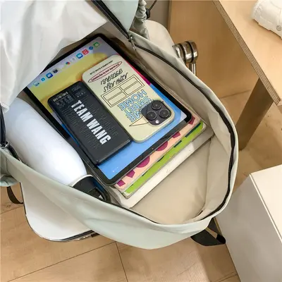 Koreanische Version vielseitiger einfarbiger Rucksack mit Falten Herren-Freizeit-Rucksack Damen-Reiserucksack Mittelschule Oberschule Schüler-Rucksack
