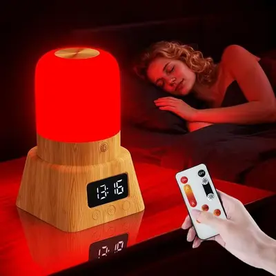 670nm Red Light Night Lamp, No Blue Light, No Flicker, Stepless Dimming - 12