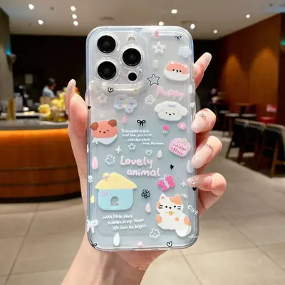 Uzay temalı ince delikli çizgi film köpekli telefon kılıfı, iPhone 16 için uygun, yeni tam koruyucu kılıf, iPhone 11 ve 15 Pro için. - 7