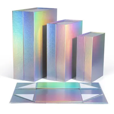 White Art Paper Folding Gift Box for Cosmetics, Colour Packaging Box - 7