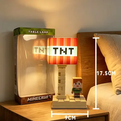 Minecraft Temalı Işıklı Gece Lambası Çocuk Odası ve Masa Süsü - 7