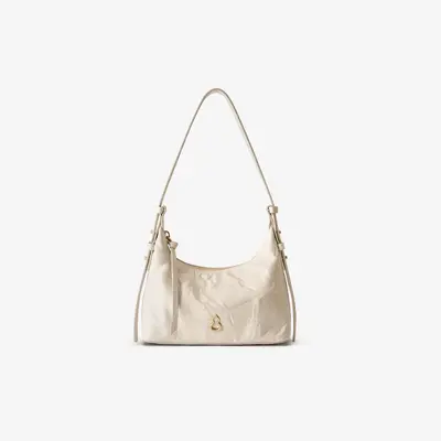 Gold Hobo Bag in Large and Small Sizes, Genuine Cowhide Leather - 10