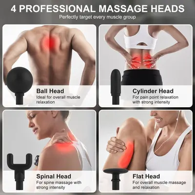 Handliche gebogene Massagepistole, Tiefenwirkung, lange Akkulaufzeit