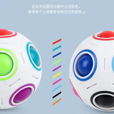 儿童彩虹球魔方 12孔减压智力玩具 解压魔力球 活动礼品玩具批发 - 3