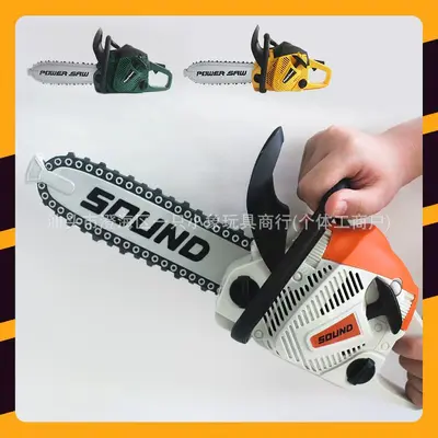 Kids Simulation Electric Chainsaw Tool Box Set with Toy Drill - 3
