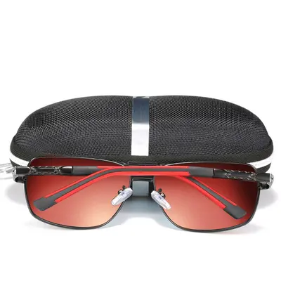 Herren-Polarisationssonnenbrille, eckige Form, farbige Beschichtung, Modell 8724 - 6